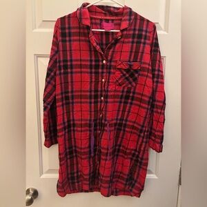 Victoria's Secret Red and Pink Plaid Nightgown